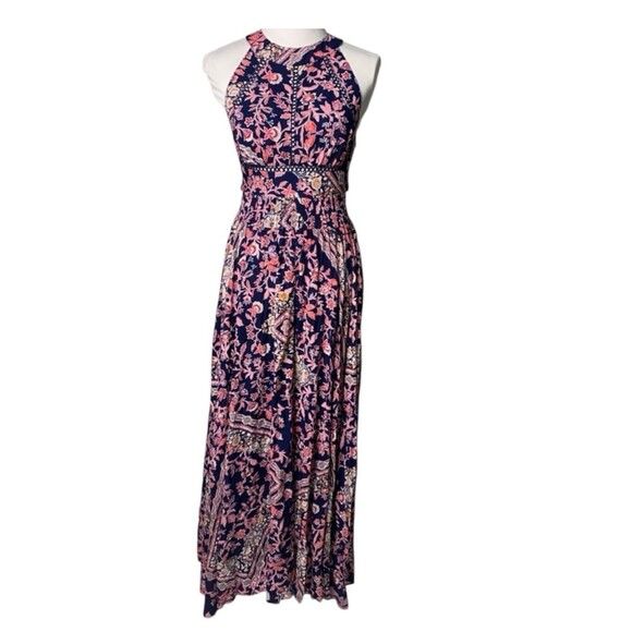 Anthropologie Abel The Label Floral Maxi Dress Charlotte Backless Halter Medium - Picture 1 of 11